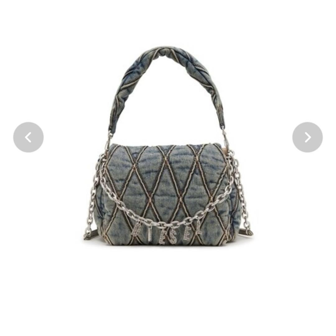 DIESEL レディース デニム キルティング ショルダーバッグM