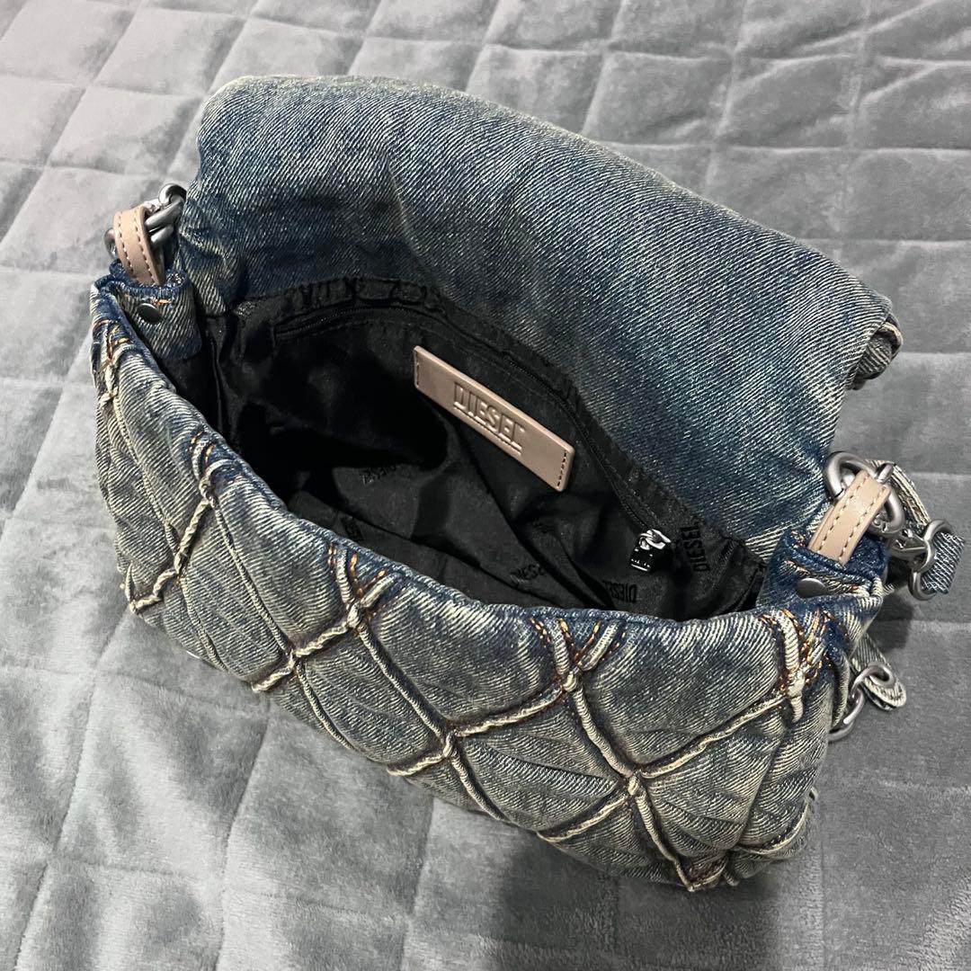 DIESEL レディース デニム キルティング ショルダーバッグM