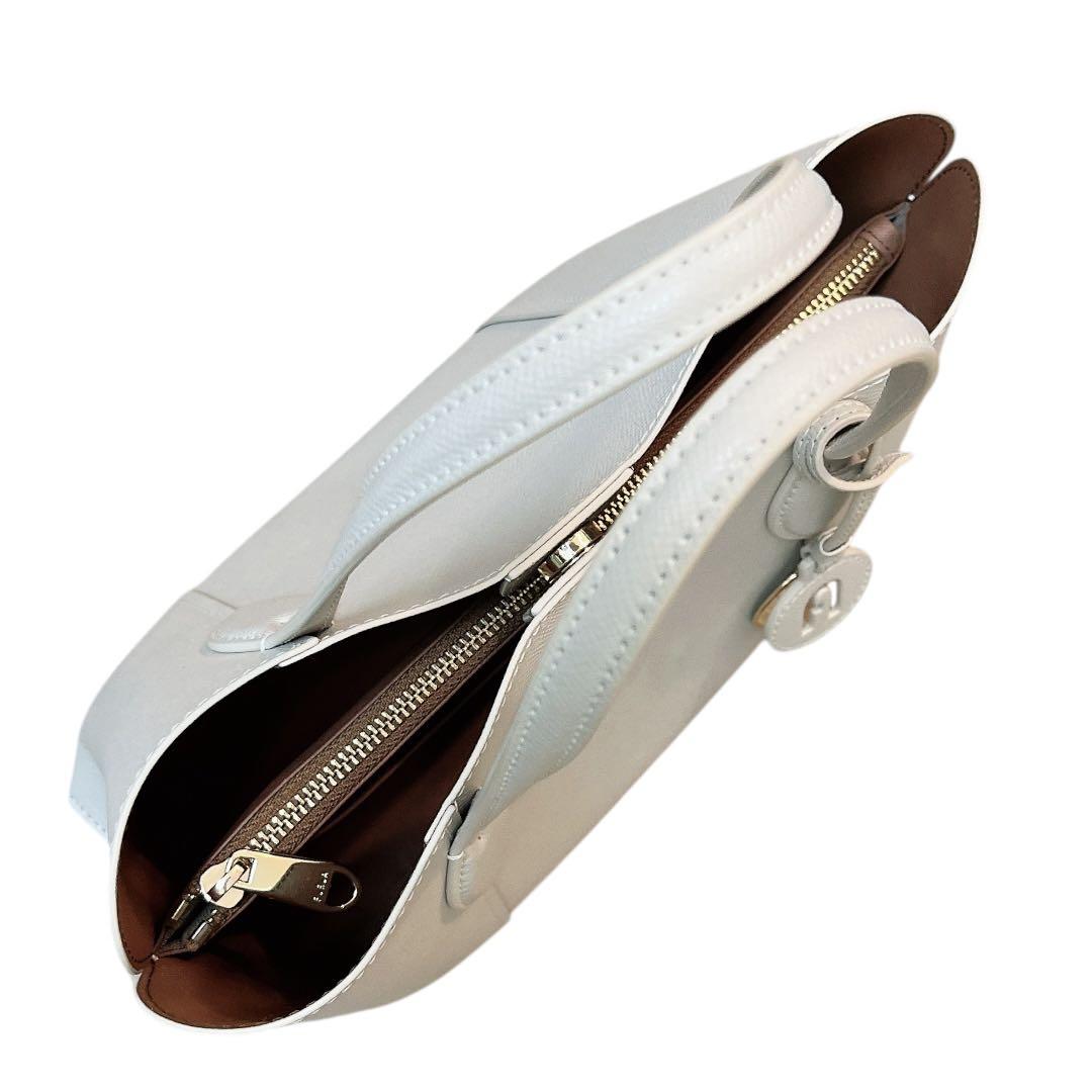 【極美品】FURLA ハンドバッグ VITTORIA M レザー グレージュ