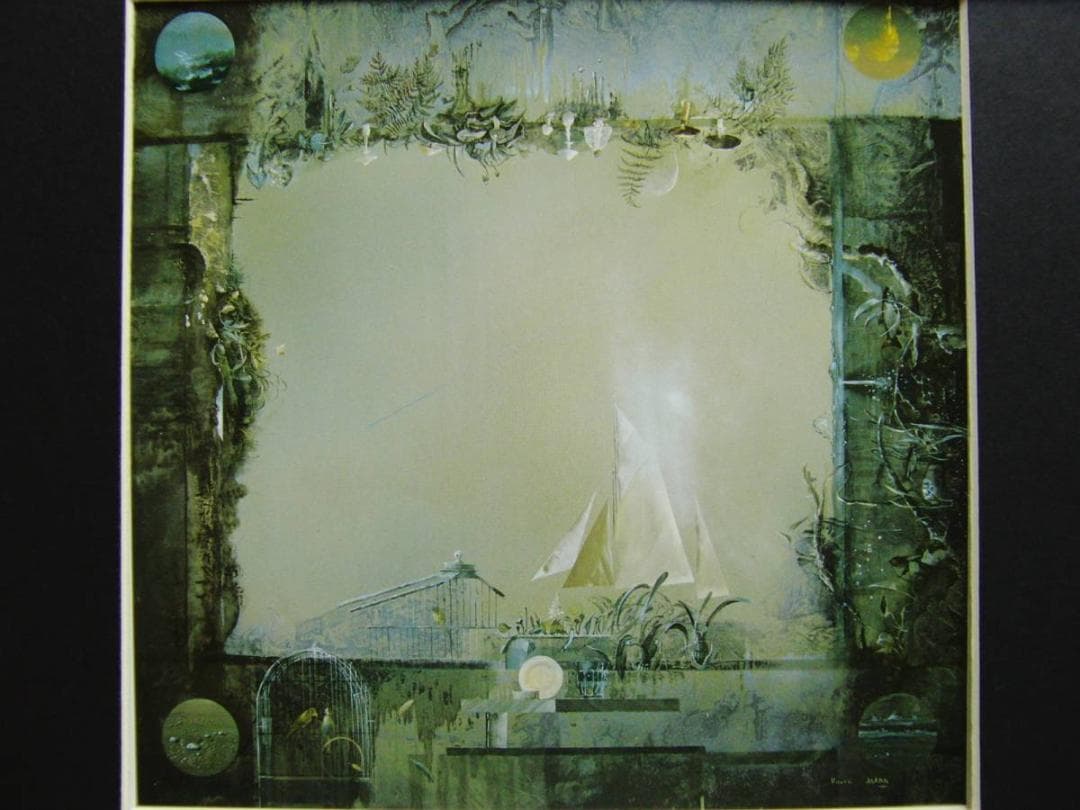 麻田浩、窓・四方、希少な画集より、新品高級額・額装付