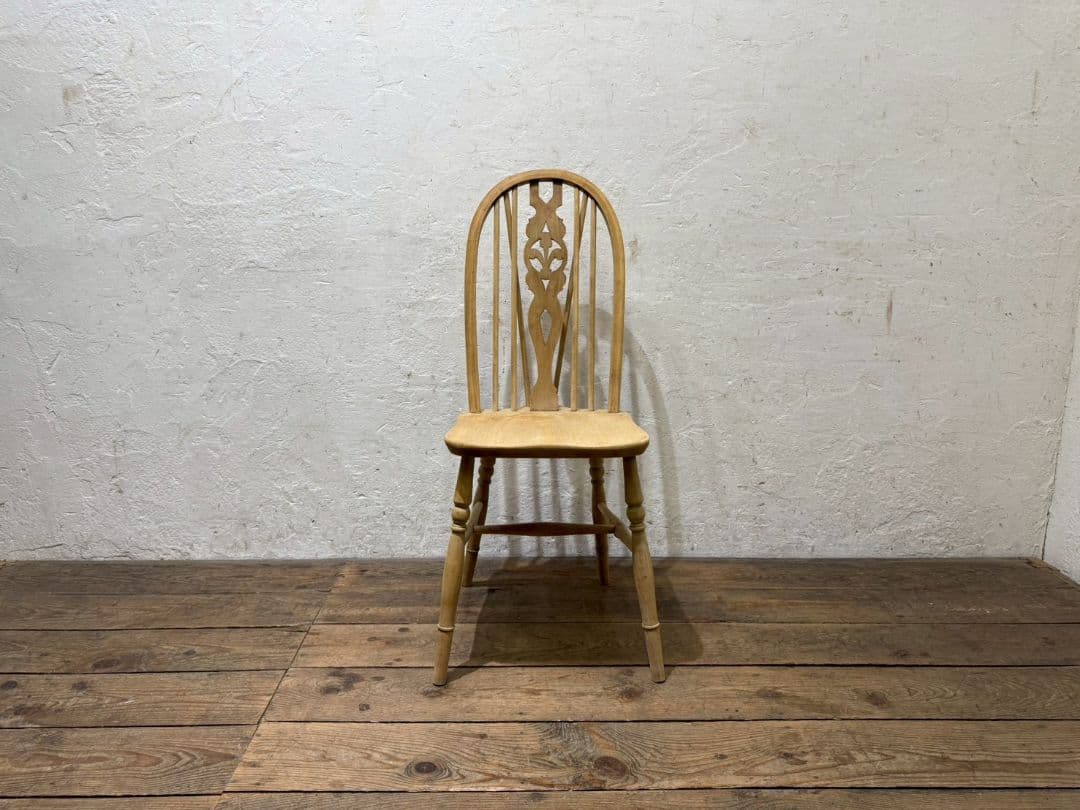 1154 ④英国アンティーク　ホイールバックチェア　イス　ウインザー　カフェ