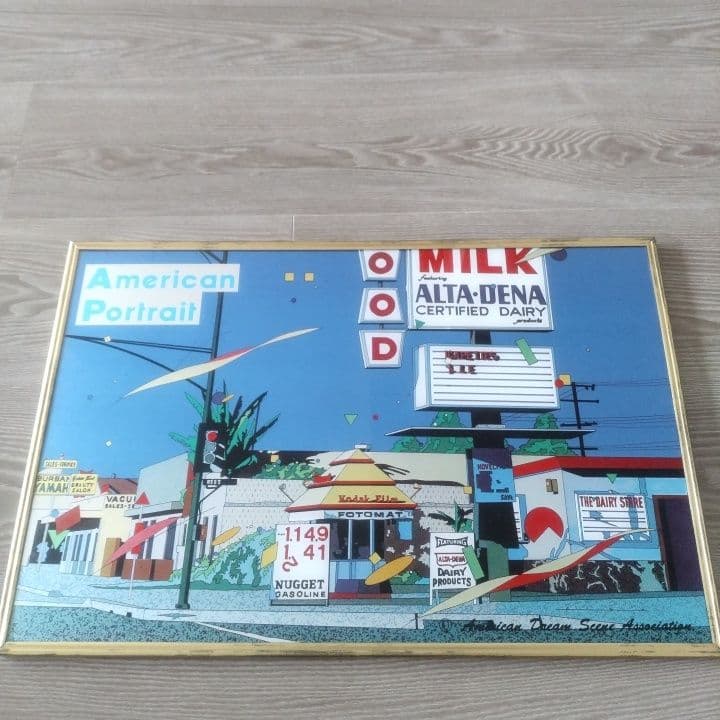 鈴木英人 オールドアメリカ風景・ パブミラー ポップアート昭和レトロ未使用・希少