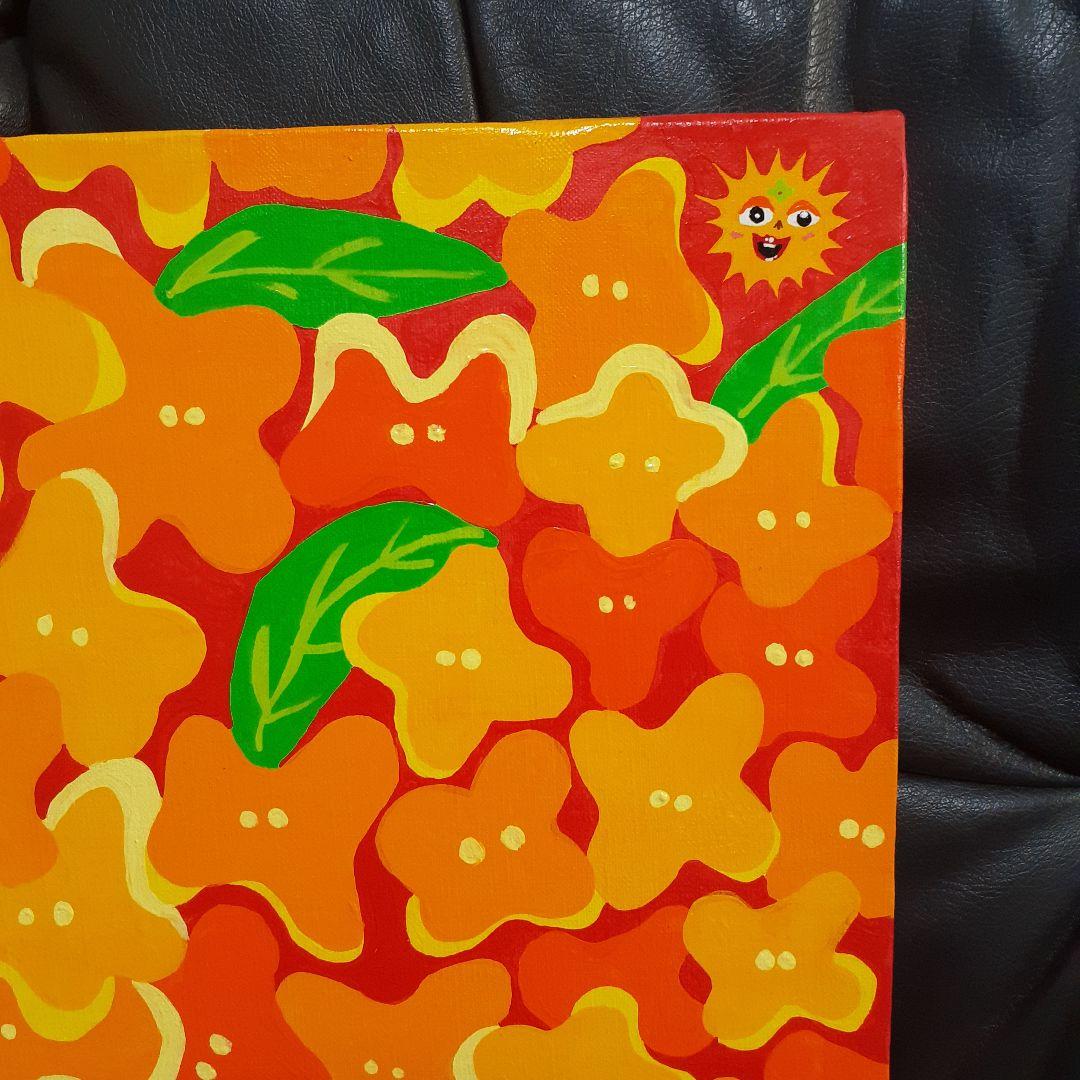 キンモクセイ　拡大バージョン　画家　小楠アキコ作品　F8号サイズ　アクリル絵具