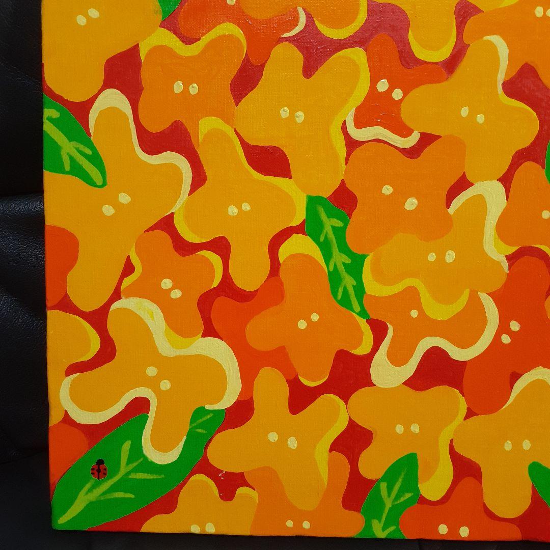 キンモクセイ　拡大バージョン　画家　小楠アキコ作品　F8号サイズ　アクリル絵具