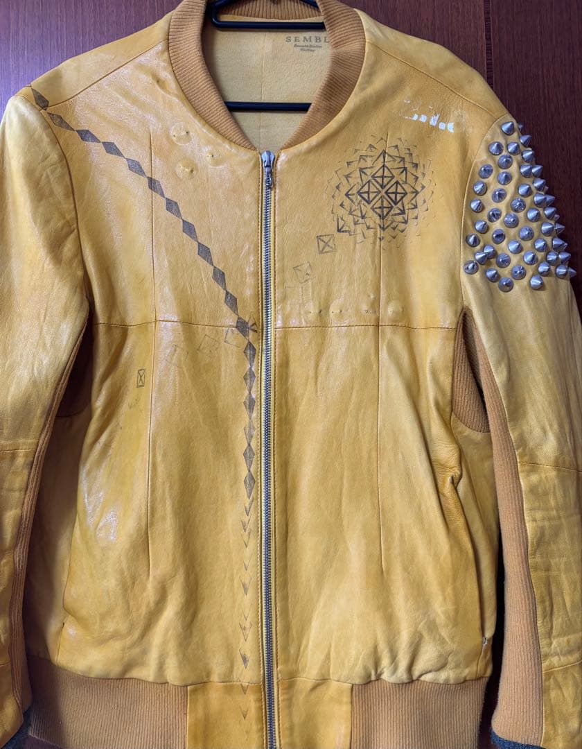 センブル SEMBL 革ジャン スタッズ付き シングルライダース ジャケット