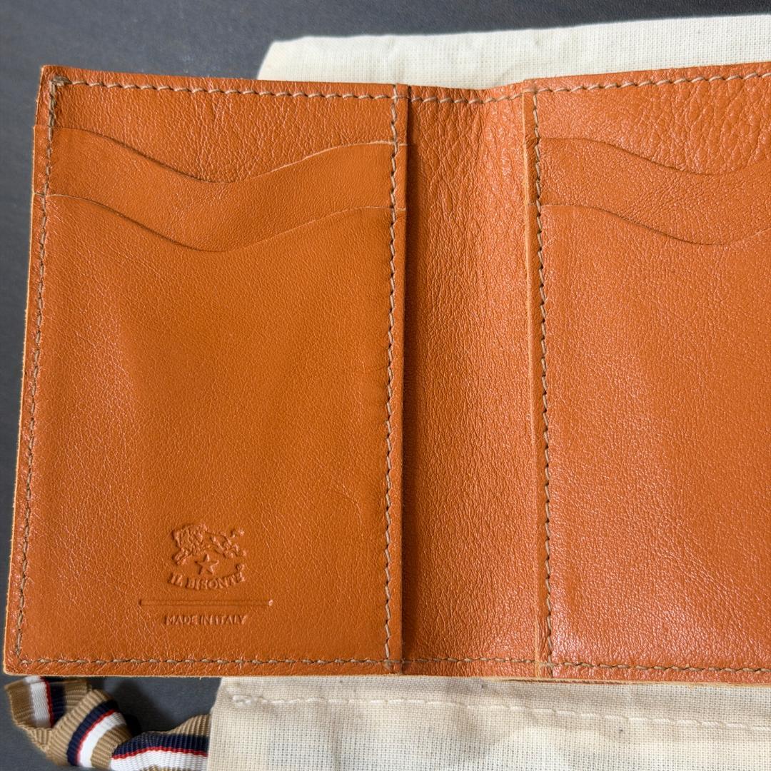 【新品未使用】イルビゾンテ 二つ折り がま口 財布 キャラメル ヤキヌメ