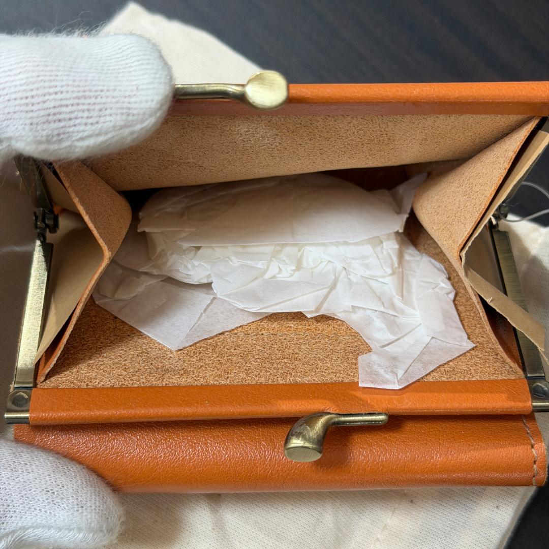 【新品未使用】イルビゾンテ 二つ折り がま口 財布 キャラメル ヤキヌメ