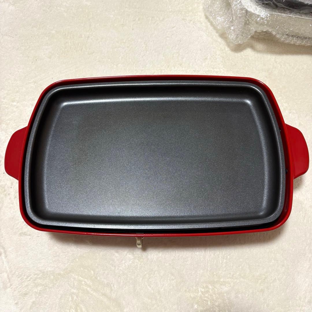 ほぼ未使用　BRUNOホットプレートグランデサイズ 深鍋セット BOE026 赤