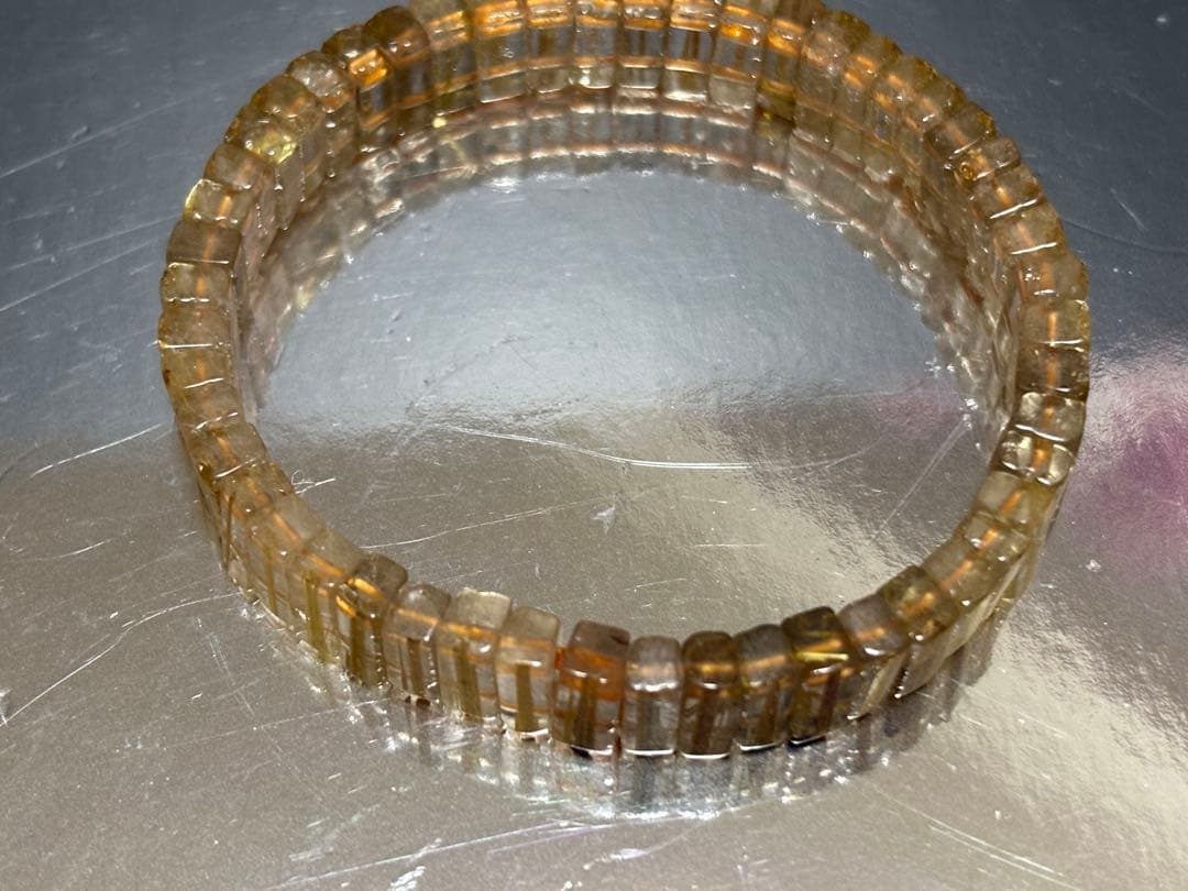高品質ゴールドタイチンクォーツ☆バングル鑑定書付き