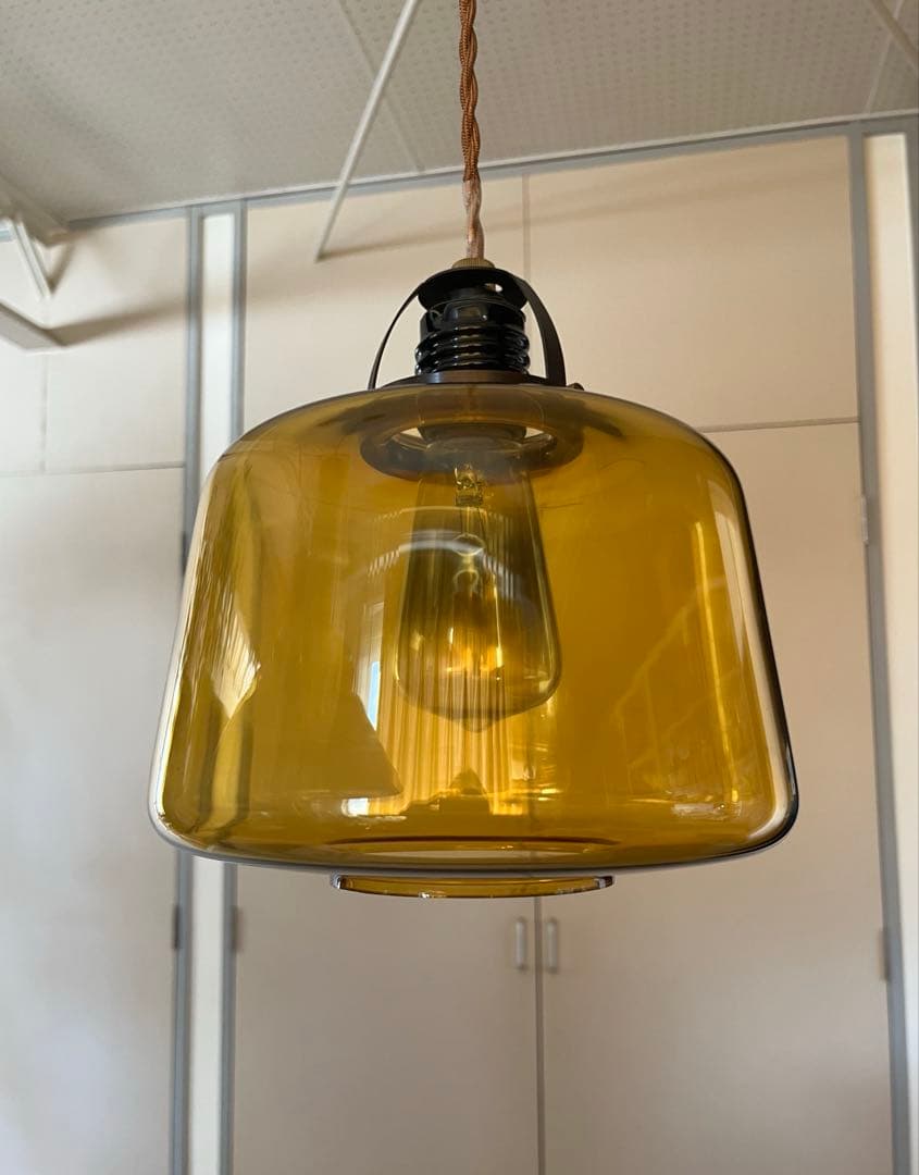 unico ウニコ　アプロス　ペンダントランプ　アンバーガラス　ヴィンテージ調