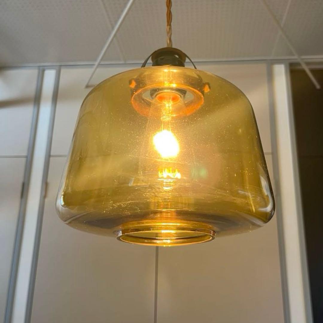 unico ウニコ　アプロス　ペンダントランプ　アンバーガラス　ヴィンテージ調