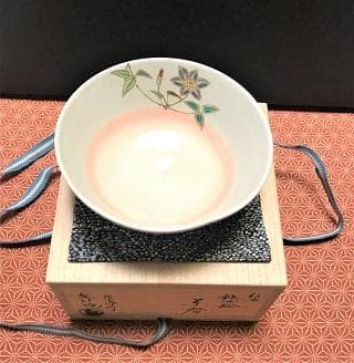 3052 仁清 鉄仙絵 茶碗 泉湧寺 共箱 共布 小川敦司造 京焼 茶事 茶道具