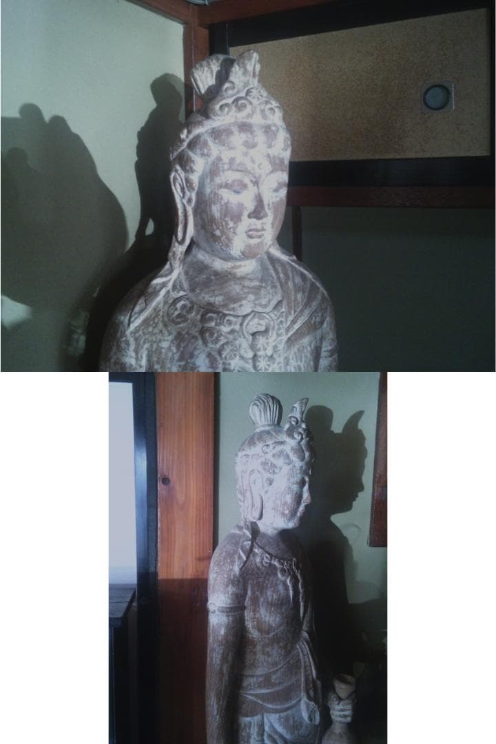 家宝に！【仏像　観音菩薩立像　等身大　木彫　骨董　◆掘り出し】★仏教美術　佛　仏