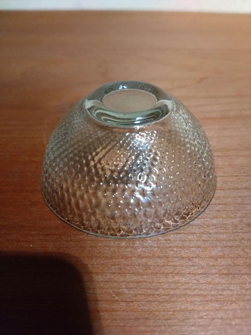 明治ガラス あられ紋 盃 猪口