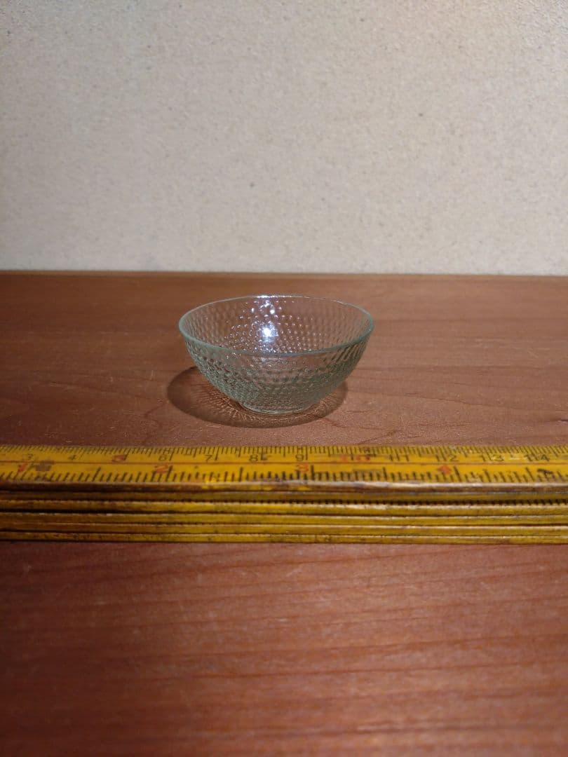 明治ガラス あられ紋 盃 猪口