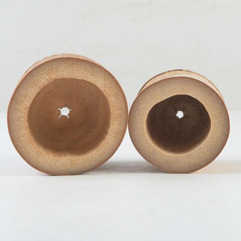 茶道具　大徳寺　柴野　長谷川寛州作　竹蓋置　一双　共箱　V　9796