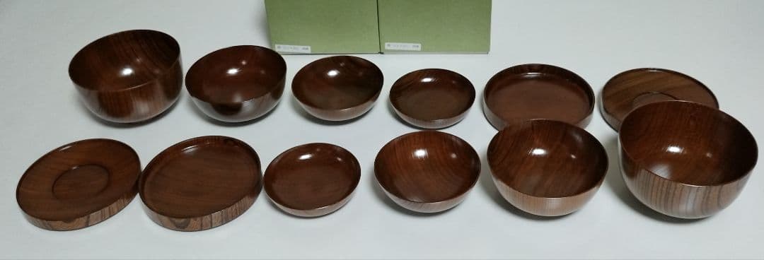 山中漆器　たに屋　欅ひとりぶん拭漆　2客　アウトドア　応量器　ミニマリスト