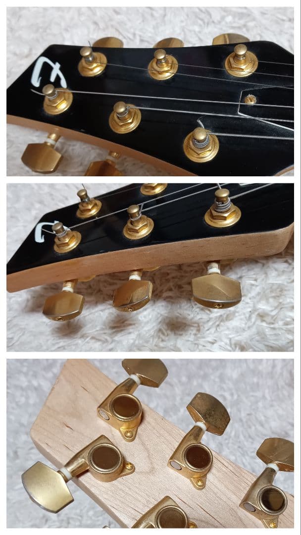 初心者 ビギナー エレキギター ストラトキャスター 杢目 木目 ゴールドパーツ