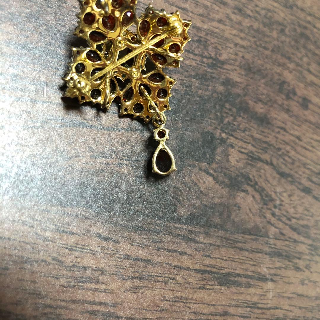 Rokuzan碌山 ガーネット オパール ブローチ 兼 ペンダント2way