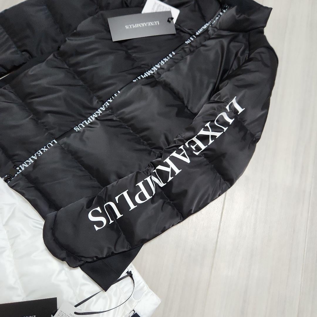 新品未使用☆LUXEAKMPLUS☆ゴルフサイドロゴ中綿セットアップM黒白