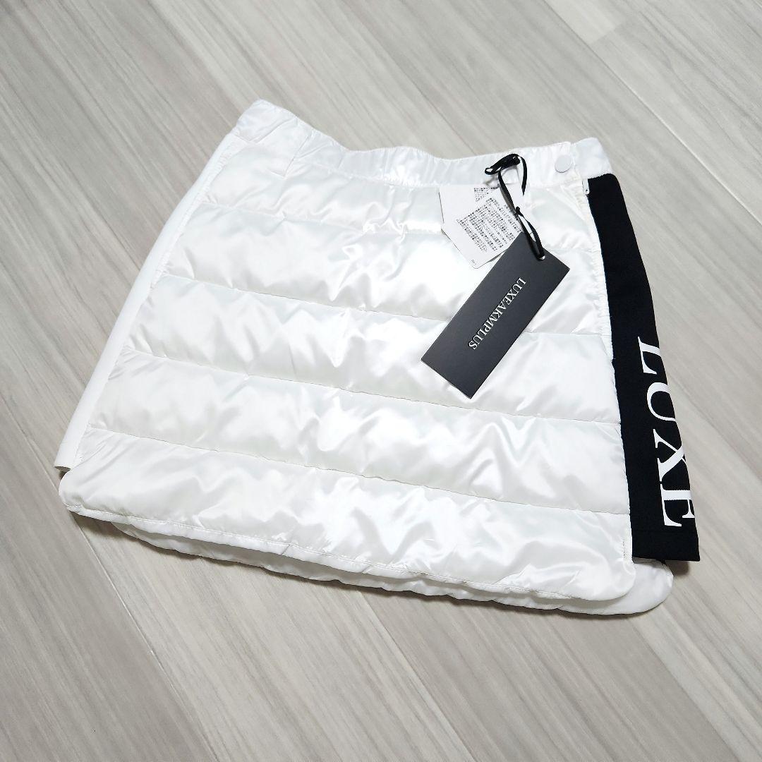 新品未使用☆LUXEAKMPLUS☆ゴルフサイドロゴ中綿セットアップM黒白