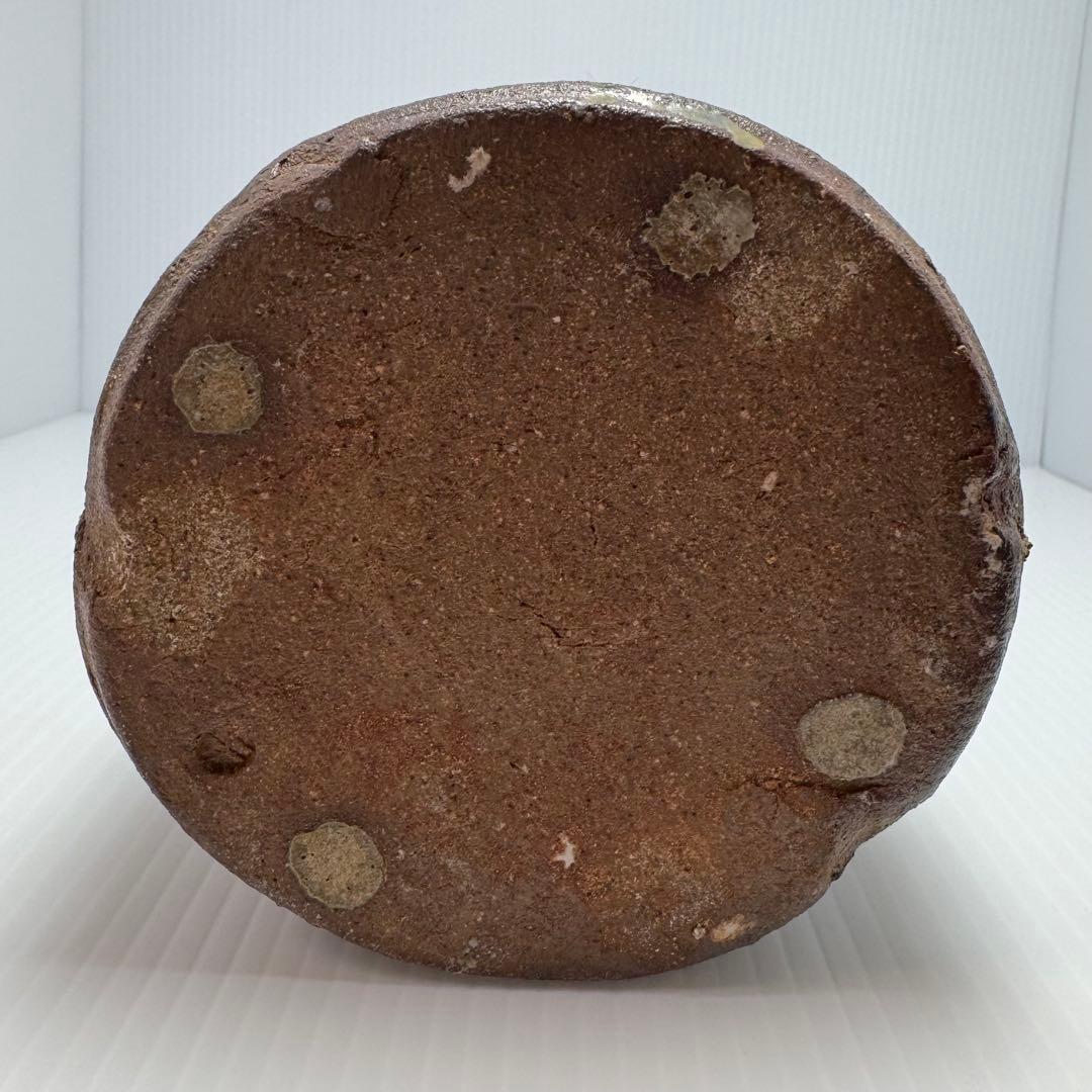 新品 越前焼 陶器 持ち手付き 花入 花瓶 花生 花器 伝統工芸 美術品 共箱