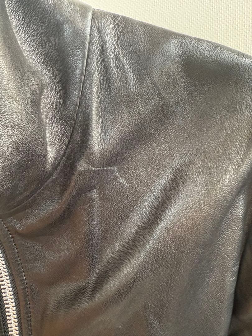 ekam ブラックレザーシングルライダースジャケット