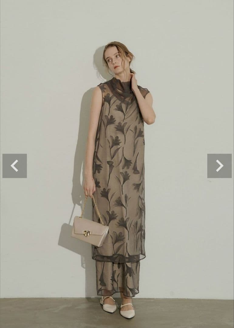 LE’RURE　drape design dress　ブラウン　M