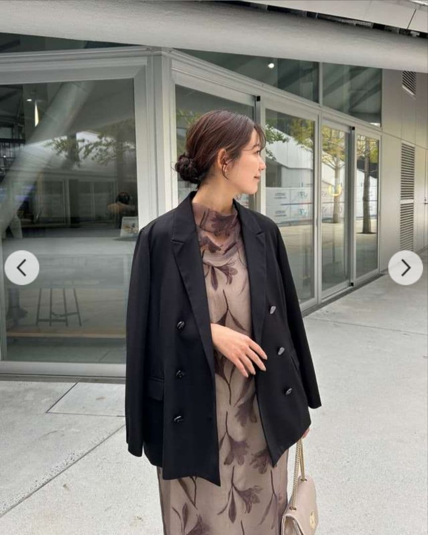 LE’RURE　drape design dress　ブラウン　M