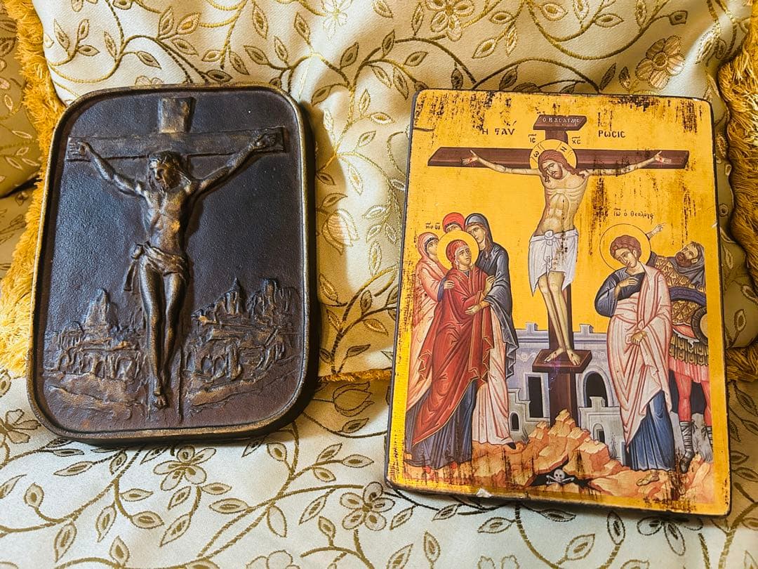 セット　キリスト教　十字架　踏み絵　アンティーク　ビンテージ