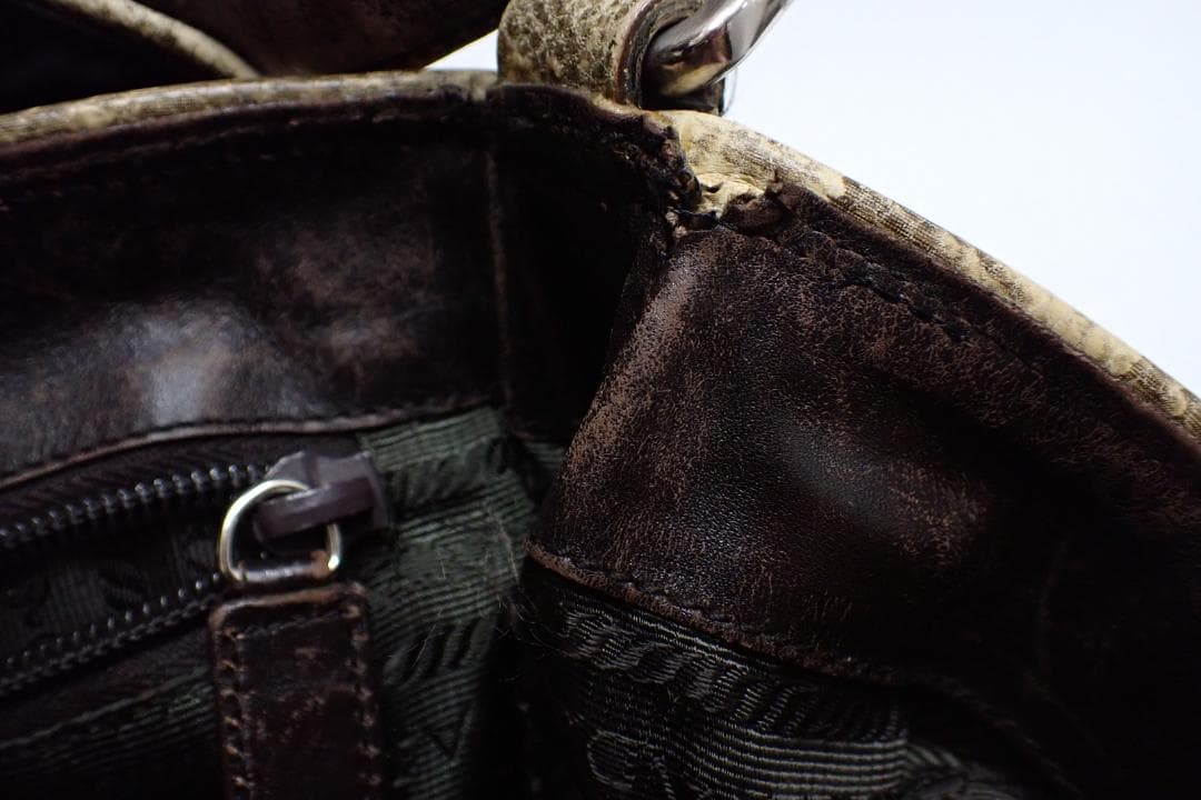 PRADA プラダ ナイロン×パイソン柄 ワンショルダーバッグ G8-B