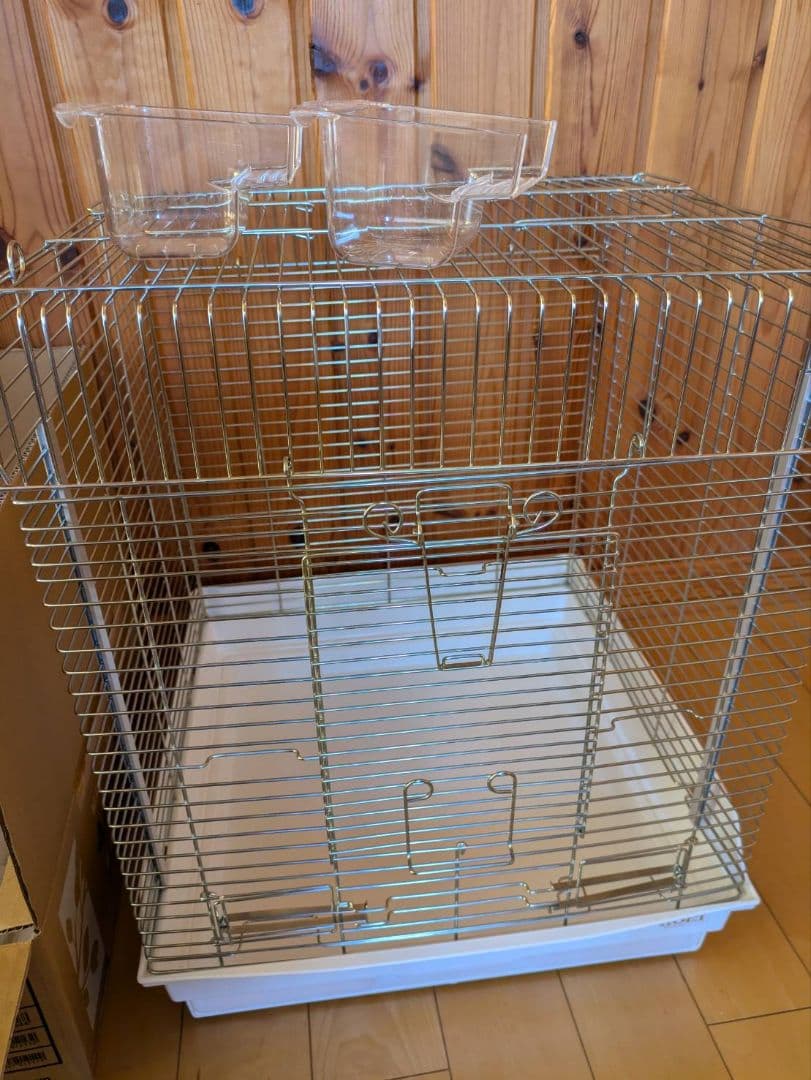 ＨＯＥＩ　ホーエイ　４６５オカメホワイト　インコ　銀メッキ　鳥かごバードゲージ