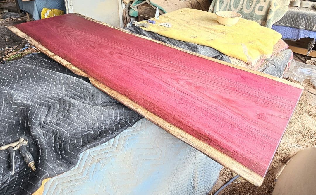 パープルハート　一枚板　ダイニングテーブル　カウンター　テーブル　ウォールナット