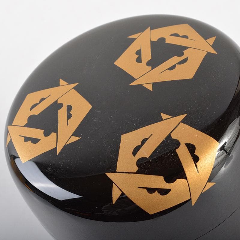 茶道具　鱗鶴蒔絵　大棗　堀内宗完(兼中斎)極め箱　M　R7198