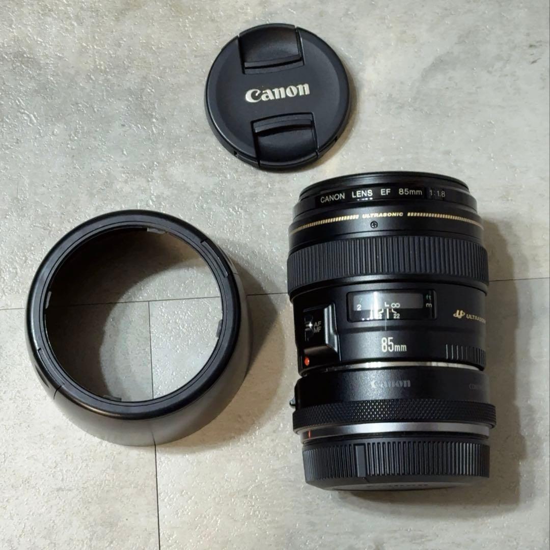 【中古】EF 85mm f1.8 Canon レンズ マウントアダプターつき
