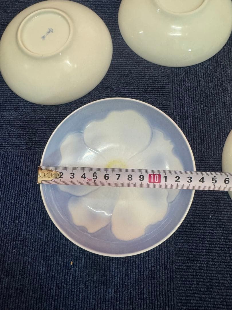 1713  宮内庁御用達　深川製磁　スノーローズ取り皿揃　5枚セット　未使用