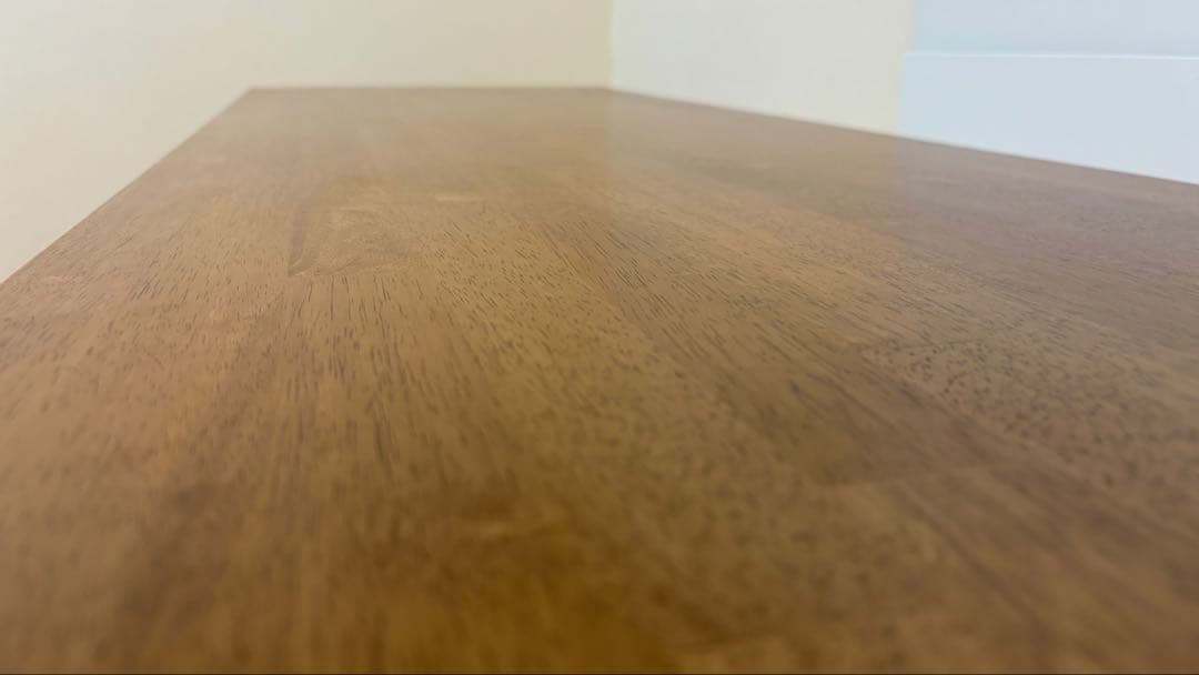 kanademon デスク/ラバーウッド ブラウン × Black Steel