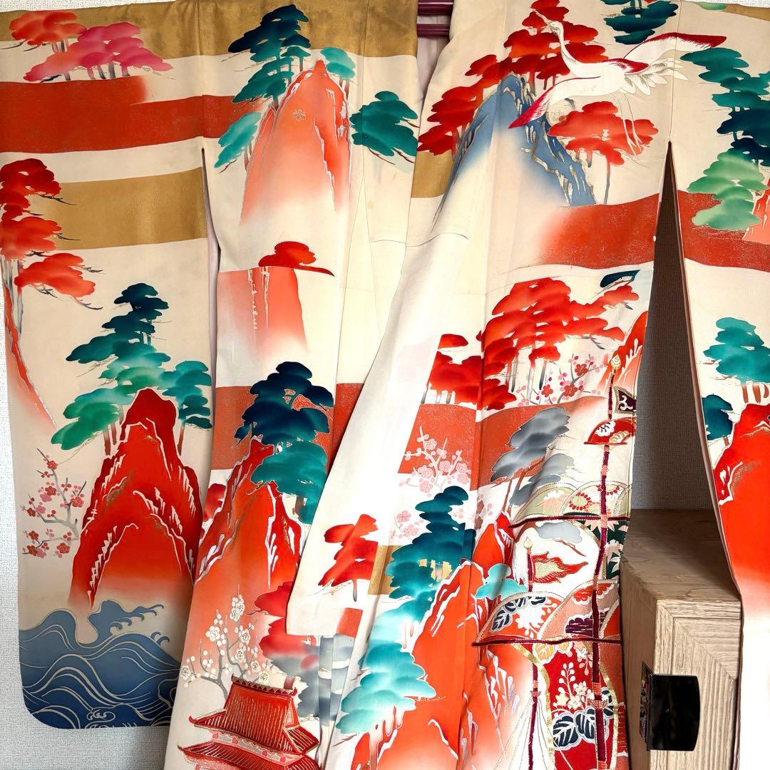 アンティーク 振袖 成人式 婚礼 花嫁衣装 大正ロマン 鶴