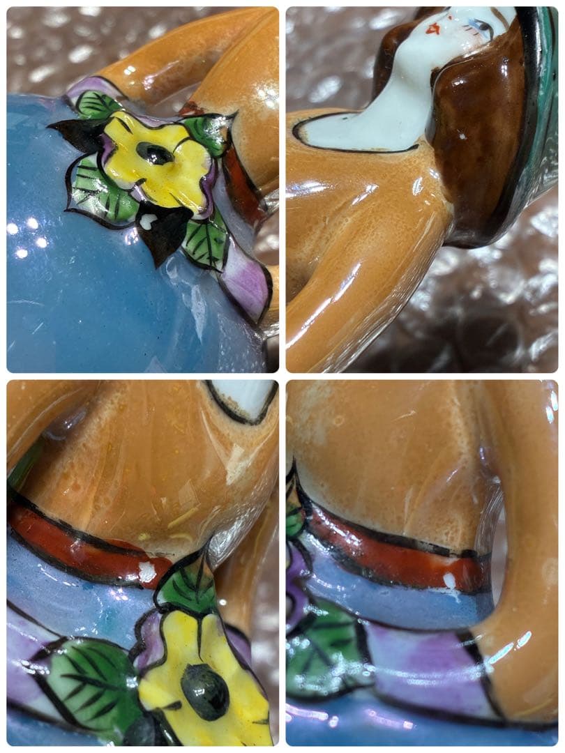 オールドノリタケ　アールデコ調デコレディーのパウダーシェーカー　置物　インテリア