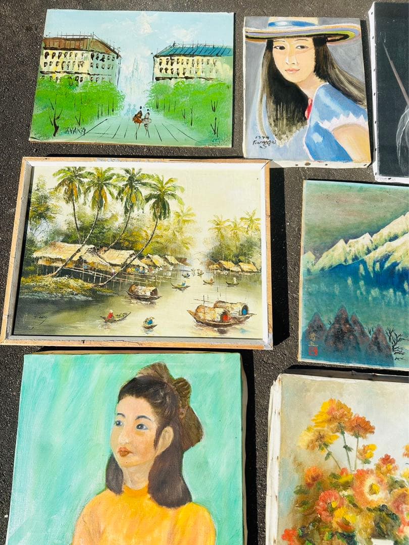 油絵 油彩　色々7枚セット