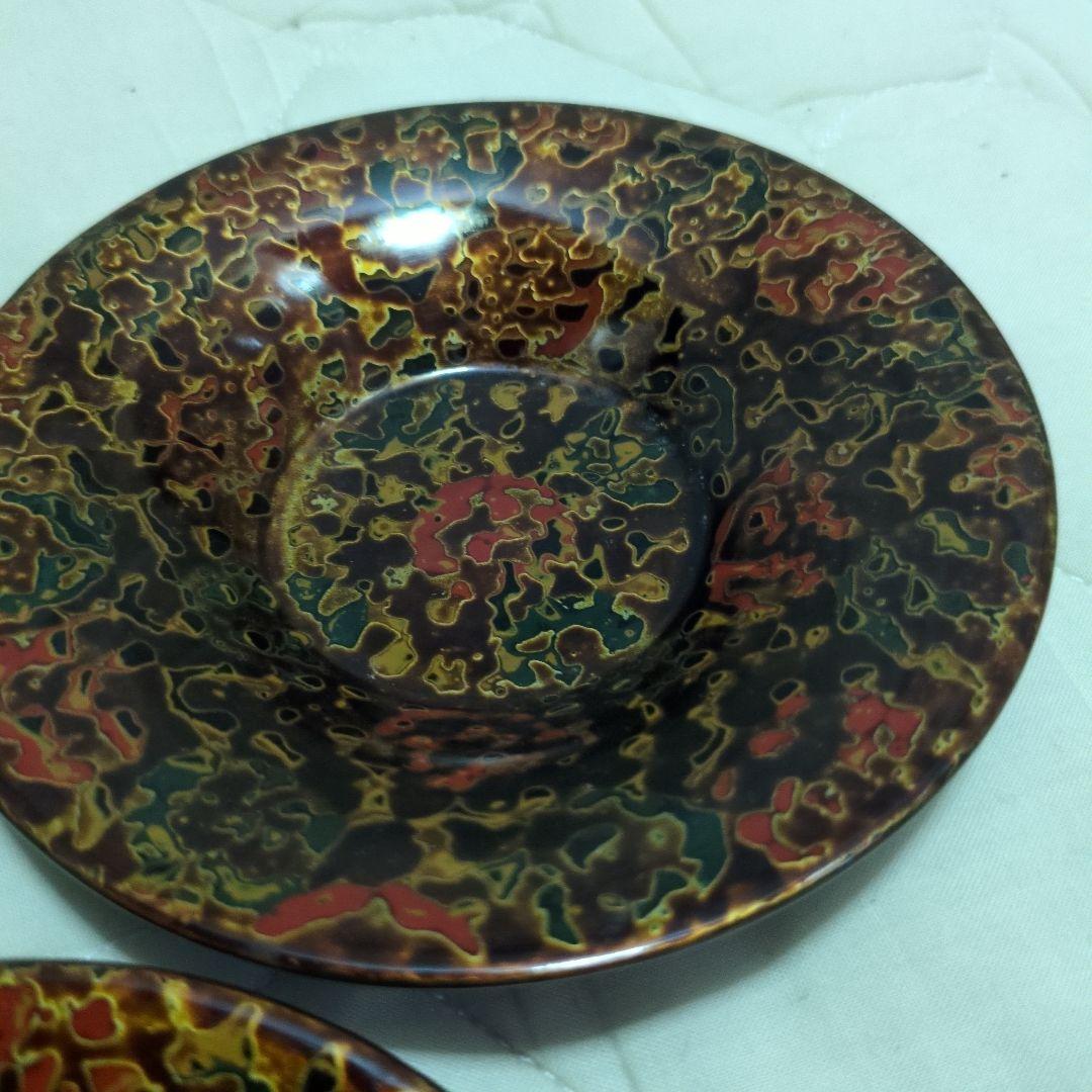 蔵出し　美品　津軽塗　茶托　５枚セット　12.5ｃｍ