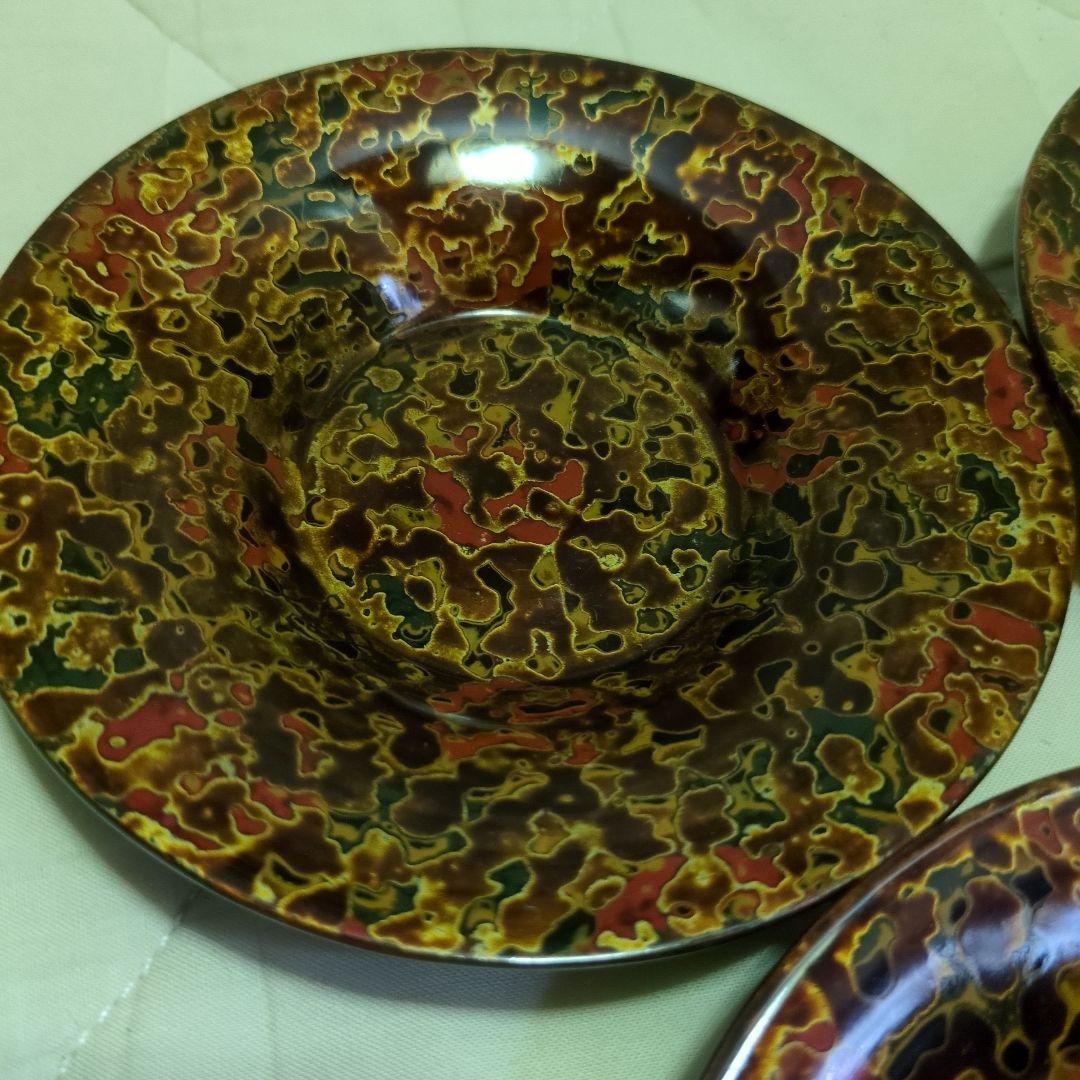 蔵出し　美品　津軽塗　茶托　５枚セット　12.5ｃｍ