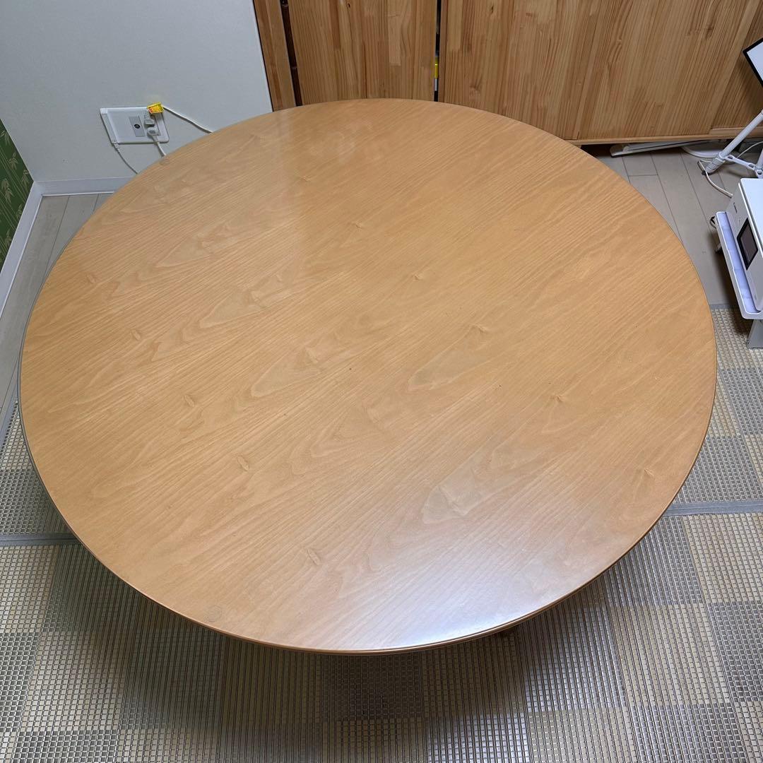 円卓 ダイニングテーブル 直径110cm × 高さ66cm 専用透明保護マット付