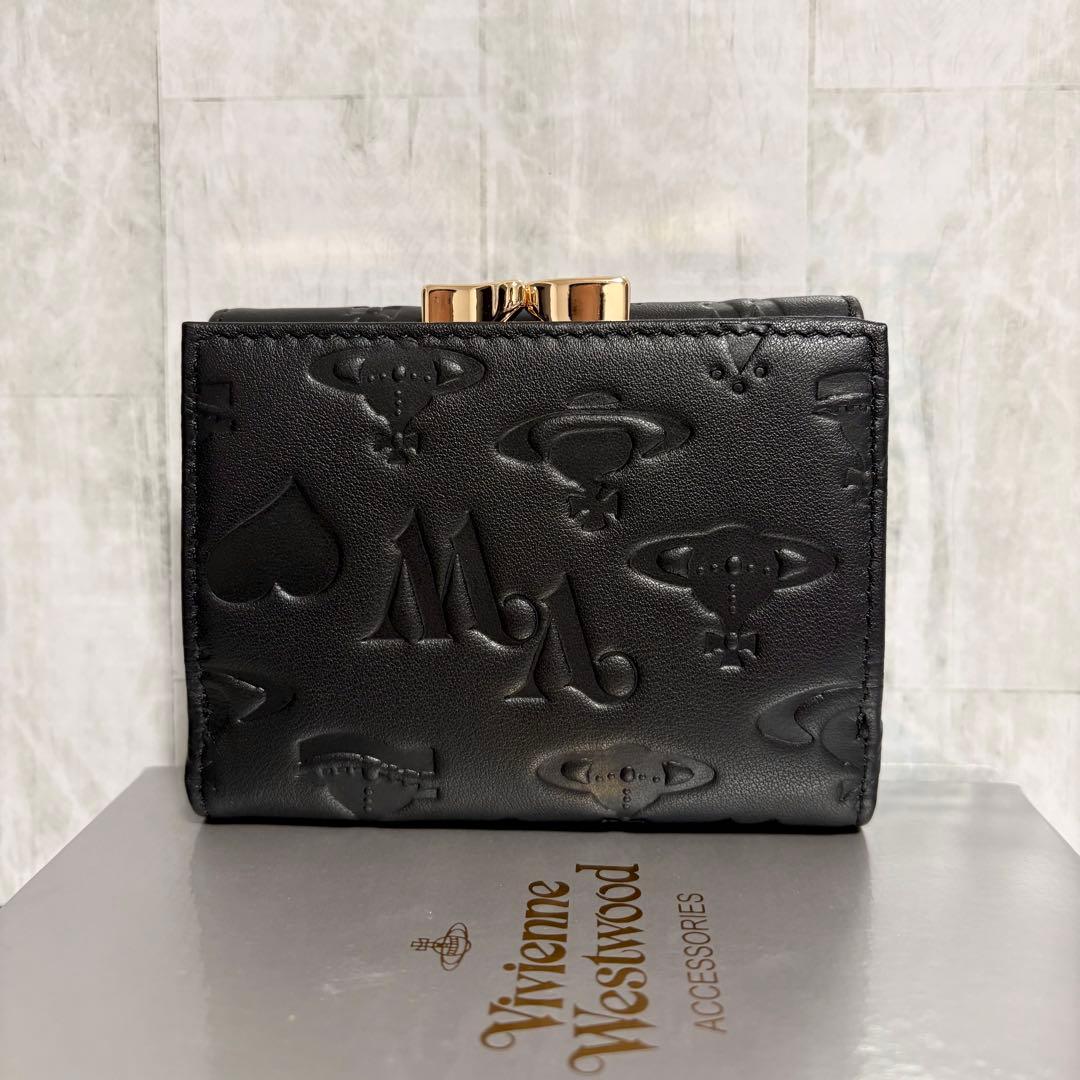 Vivienne Westwood 3つ折り財布 / ブラック/ゴールドロゴ
