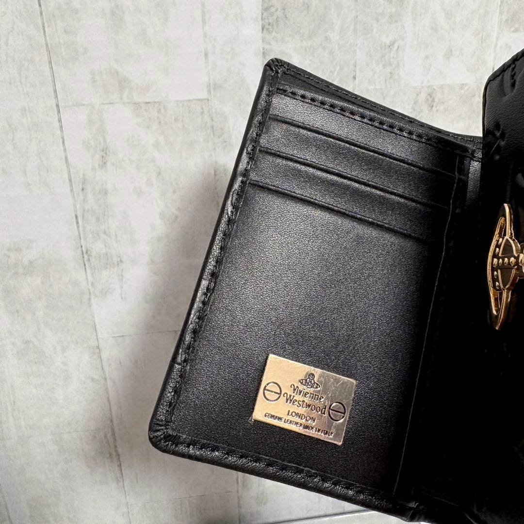 Vivienne Westwood 3つ折り財布 / ブラック/ゴールドロゴ