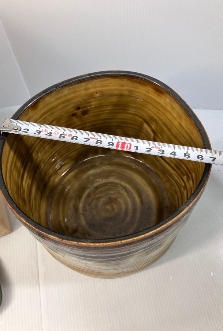 美品！亀井楽山　高取水指　片木目塗蓋　木具師　萬象　共箱