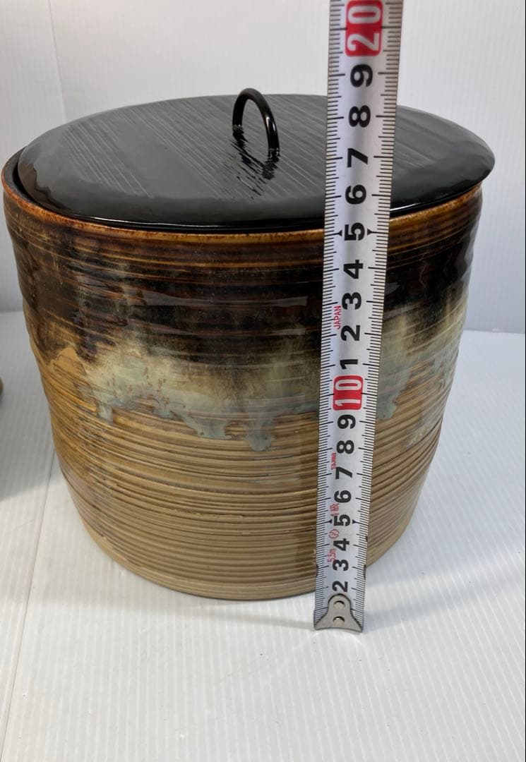 美品！亀井楽山　高取水指　片木目塗蓋　木具師　萬象　共箱