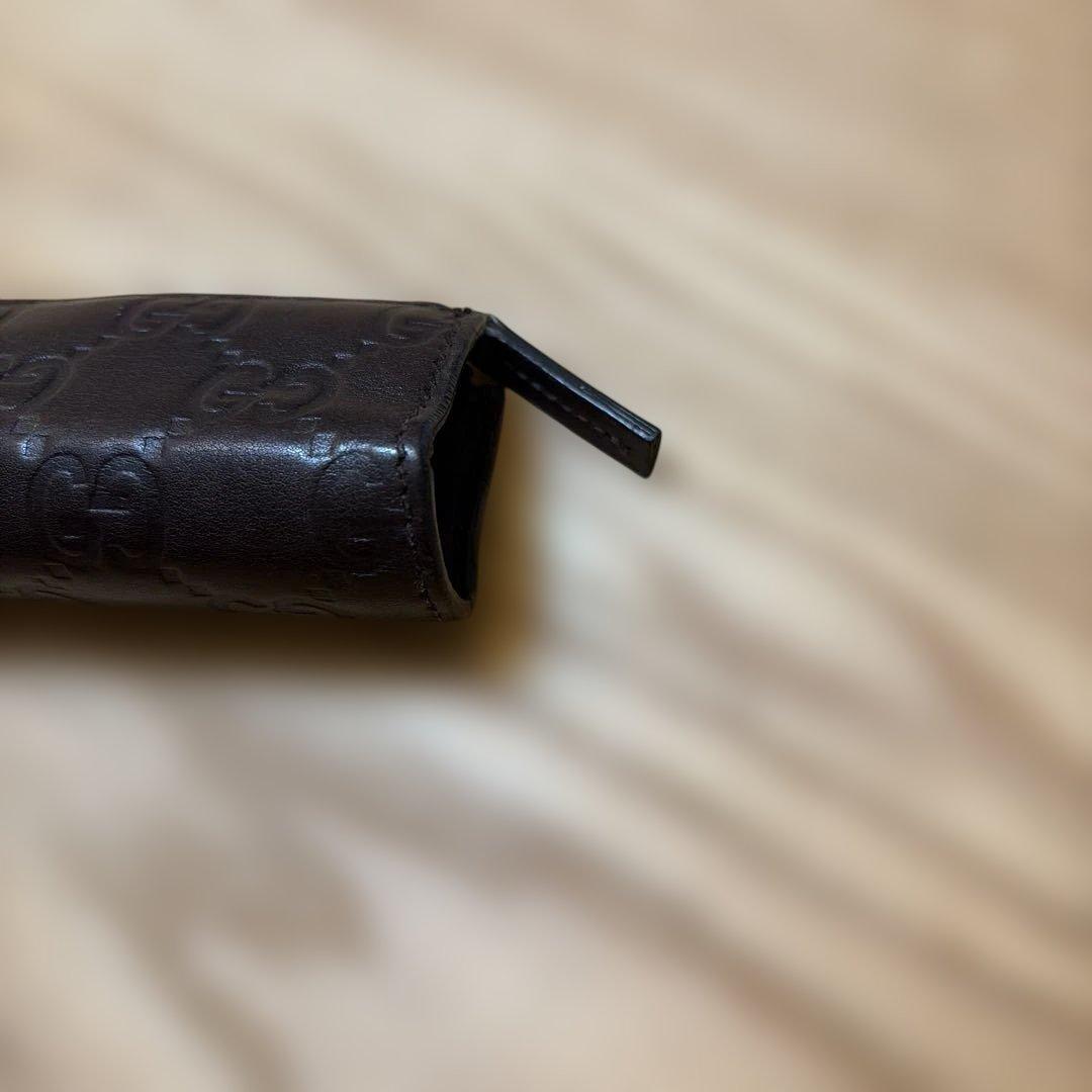 GUCCI グッチ ブラウンレザー ペンケース