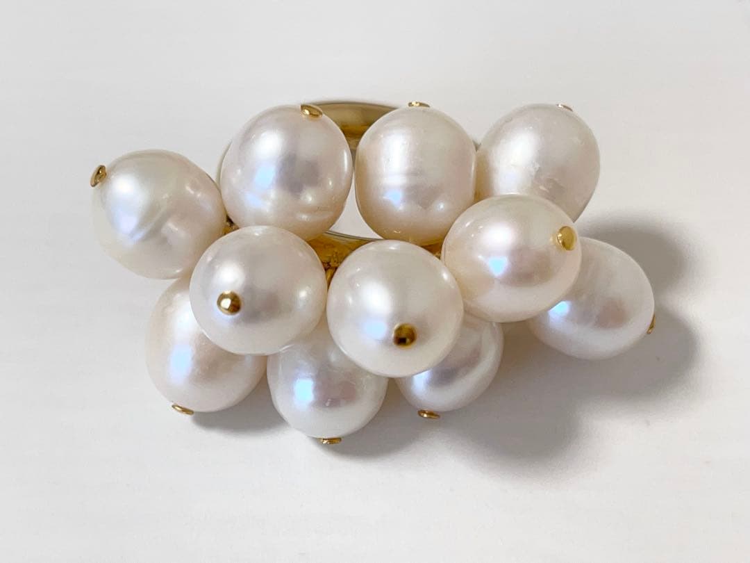 【希少！早い者勝ち！】JIL SANDER ジルサンダー　パールリング　ゴールド