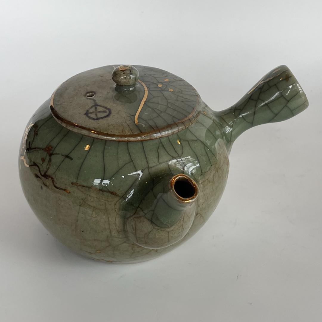 希少 骨董 時代物 大堀 相馬焼 急須 湯のみ 湯呑 湯飲 5客揃 金彩 美品